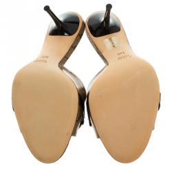 Pre Owned Gucci Beige GG Crystal Coated Canvas Horsebit Slides Size 37