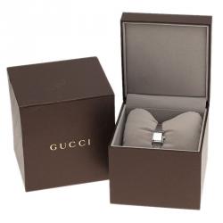 Pre Owned Gucci Logo Stainless Steel G-Frame 128.5 Women's Wristwatch 16MM