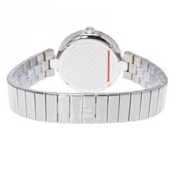 Pre Owned Gucci White Stainless Steel Diamantissima Women's Wristwatch 32MM