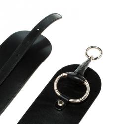 مملوكة مسبقًا Gucci Black Leather Horsebit Waist Belt 85 CM