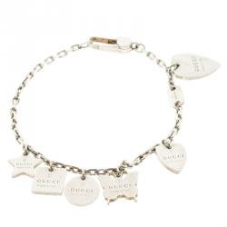 Pre Owned سوار غوتشي دلايات الماركة فضي