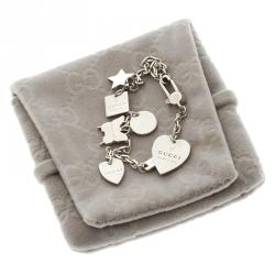 Pre Owned سوار غوتشي دلايات الماركة فضي