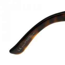 Pre Owned Gucci Brown Tortoise GG 3057/S Heart Crest Rectangle Sunglasses