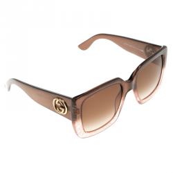 Pre Owned نظارة شمسية غوتشي GG 3814/S بني مربعة