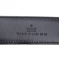 Pre Owned Gucci Burgundy Leather Horsebit Ring Buckle Belt 95CM