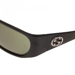 Pre Owned Gucci Black GG Logo Rectangle Frame Sunglasses