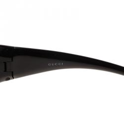 Pre Owned Gucci Black GG Logo Rectangle Frame Sunglasses