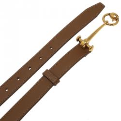 Pre Owned حزام غوتشي سكيني هورسبت جلد بني 90 سم