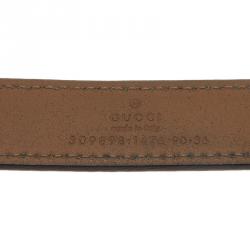 Pre Owned حزام غوتشي سكيني هورسبت جلد بني 90 سم