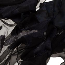 مملوكة مسبقًا Gucci Two Tone Silk Blend Embroidered Scarf