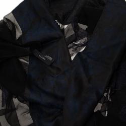 مملوكة مسبقًا Gucci Two Tone Silk Blend Embroidered Scarf