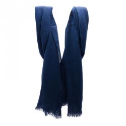 Pre Owned وشاح غوتشي أزرق داكن GG متداخلة