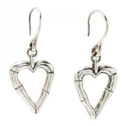 Pre Owned أقراط غوتشي قلب بامبو بخطاف فضة