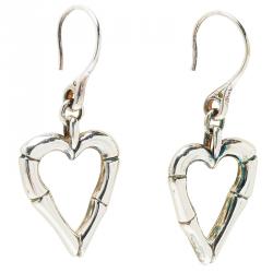 Pre Owned أقراط غوتشي قلب بامبو بخطاف فضة