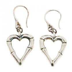 Pre Owned أقراط غوتشي قلب بامبو بخطاف فضة