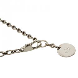 Pre Owned قلادة غوتشي لوحة مستديرة فضة