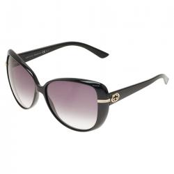 مملوكة مسبقًا نظارة شمسية غوتشي GG عين قطة كبيرة سوداء