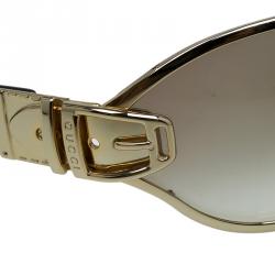 مملوكة مسبقًا Gucci Brown GG 2738/S Buckle Detail Sunglasses