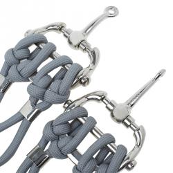 Pre Owned Gucci Grey Icon Bit Rope Stretch Waist Belt 60 CM