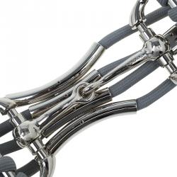 Pre Owned Gucci Grey Icon Bit Rope Stretch Waist Belt 60 CM