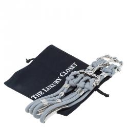 Pre Owned Gucci Grey Icon Bit Rope Stretch Waist Belt 60 CM