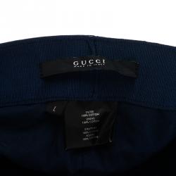 Pre Owned قبعة غوتشي مخططة أزرق كحلي وأبيض مقاس L