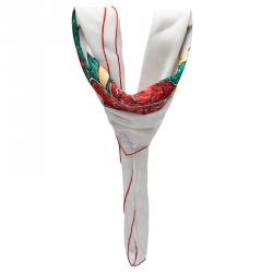 Pre Owned وشاح غوتشي هارت تاتو غوتشيسيما أبيض مربع