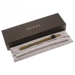 مملوكة مسبقًا Gucci Bamboo and Chains Gold Tone Bracelet