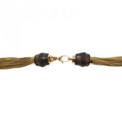 Pre Owned Gucci Bamboo and Chains Gold Tone Long Necklace