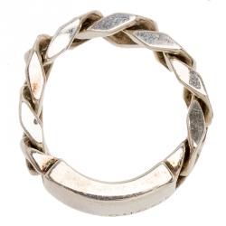 مملوكة مسبقًا Gucci Tag and Chain Silver Ring Size 53
