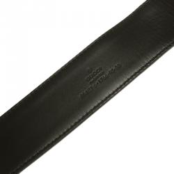 مملوكة مسبقًا حزام غوتشي بنقوش وأبزيم GG جلد وكانفاش 95 سم