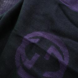 مملوكة مسبقًا وشاح غوتشي مجدول كتل لونية بنفسجي واسود