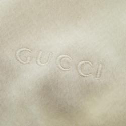 Pre Owned وشاح غوتشي مزين بشراشيب كشمير بيج