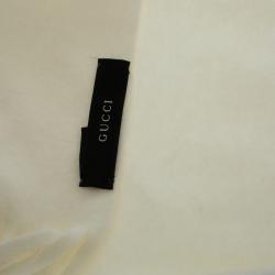 Pre Owned وشاح غوتشي مزين بشراشيب كشمير بيج