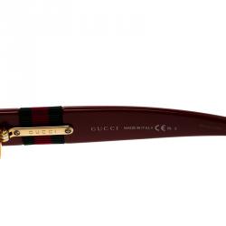 مملوكة مسبقًا نظارة شمسية غوتشي GG3644/S مزينة ويب لونين بني مربعة