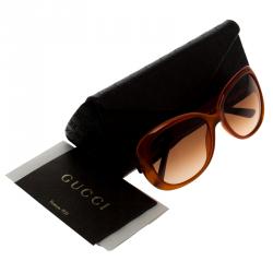 مملوكة مسبقًا نظارة شمسية غوتشي GG3644/S مزينة ويب لونين بني مربعة