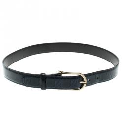 مملوكة مسبقًا Gucci Emerald Green Guccissima Patent Leather Belt 85 CM