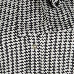 مملوكة مسبقًا فستان قميص غوتشي حرير كاروهات مونوكرومي مطبوع بوشاح وحزام S