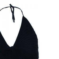 Pre Owned Gucci Black Halterneck Chiffon Dress S