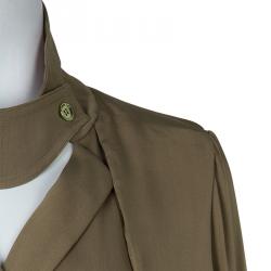 Gucci Olive Green Silk Jumpsuit S
