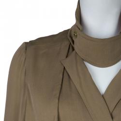 Gucci Olive Green Silk Jumpsuit S
