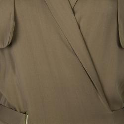 Gucci Olive Green Silk Jumpsuit S
