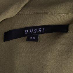 Gucci Olive Green Silk Jumpsuit S