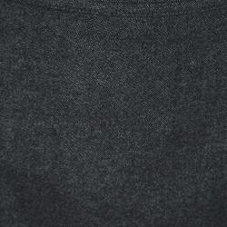 Gucci Grey Wool Gabardine Belted Pencil Skirt S