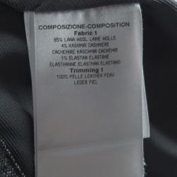 Gucci Grey Wool Gabardine Belted Pencil Skirt S