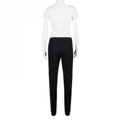 Pre Owned Gucci Black Logo Jacquard Tailored Pants M