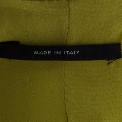 Pre Owned Gucci Textured Lime Green Belted Overcoat S