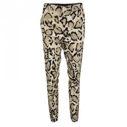Gucci Brown Animal Printed Silk Trousers S