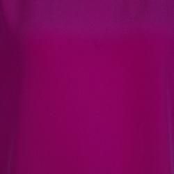 مملوكة مسبقًا توب غوتشي أكمام قصيرة فتحة ظهر حرير وردي أرجواني S