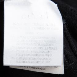 Gucci Black Monogrammed Perforated Knit Button Front Cardigan S